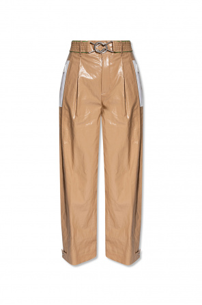 bottega veneta leather and raffia sandals